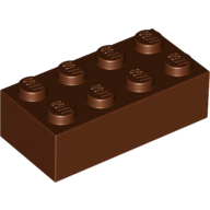 Lego kostka (kostička) 2x4, červeno hnědá (4211201)